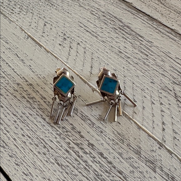 Vintage Native Earrings with Turquoise chips